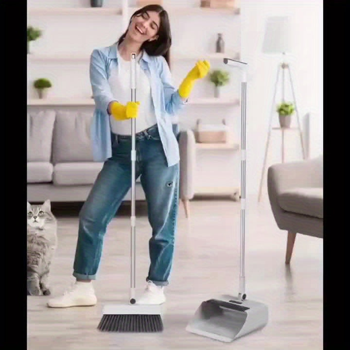 Foldable 3-in-1 Broom and Dustpan Set – Handy Solution for Quick and Efficient Cleaning