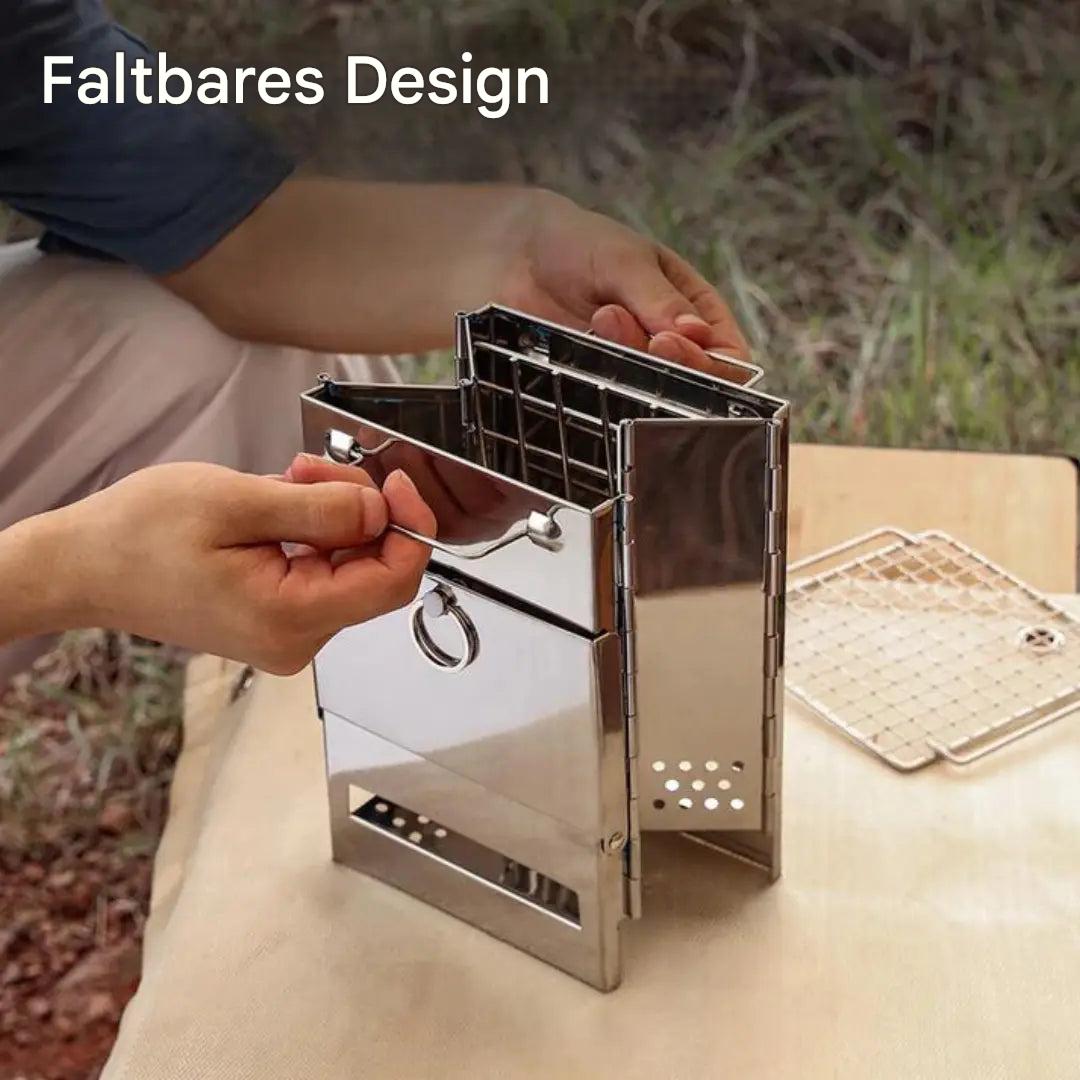 Folding Stainless Steel Wood Stove - TrailFlame