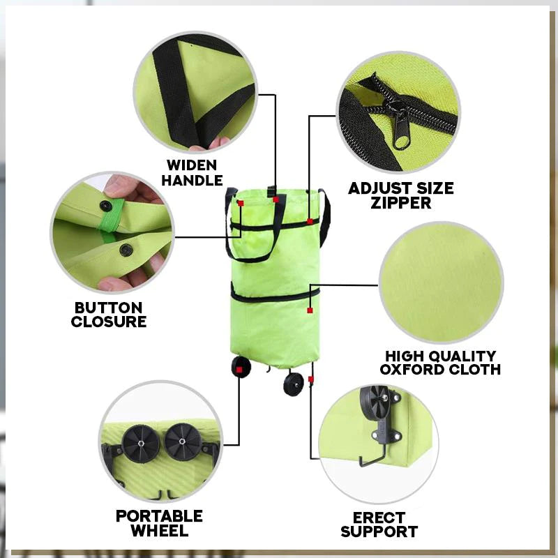2-in-1 Convertible Shopping Bag with Wheels – CarryFlex