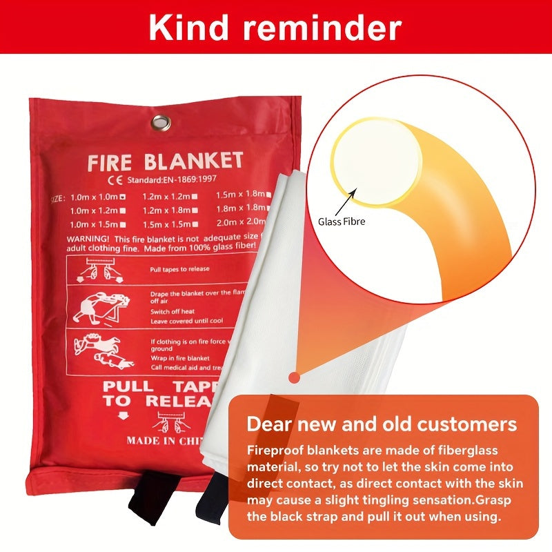 Emergency Fire Blanket for Households and Businesses – Flame Retardant Fire Blanket for Kitchen, Office, and Car
