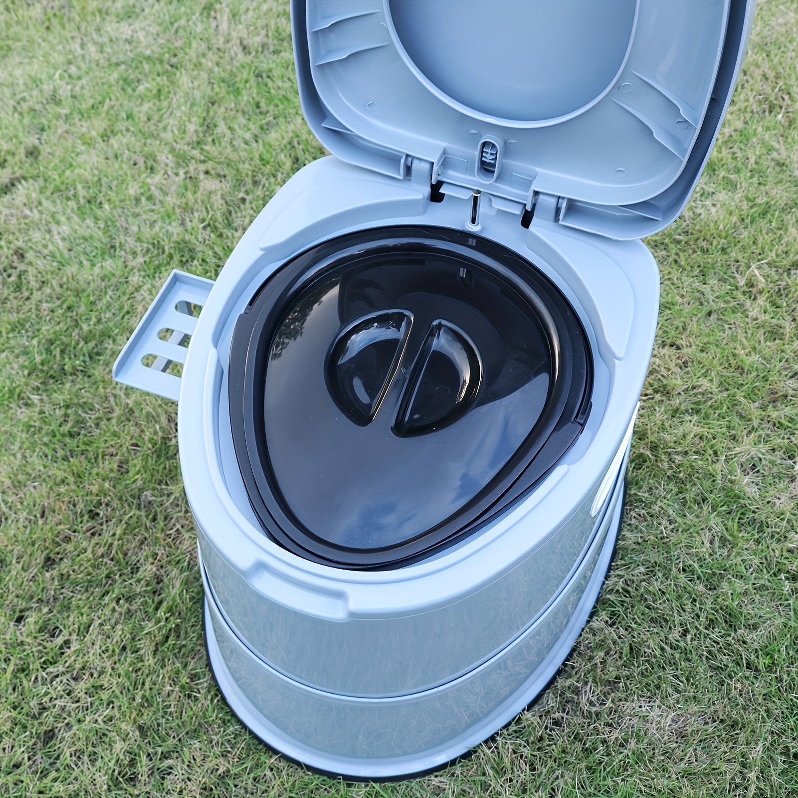 Portable Grey PVC Toilet - Comfortable and Convenient for Camping and Emergency Use