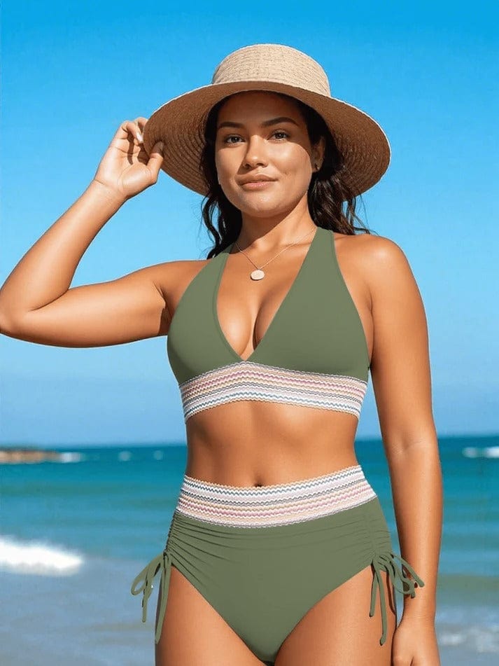 Elegant, high-waisted sculpting bikini