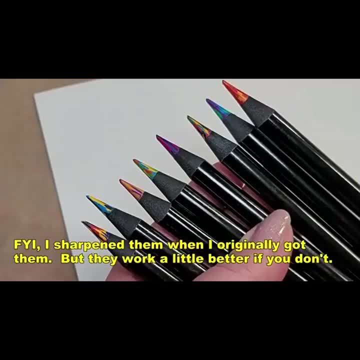 12-Pack Rainbow-Coloured Pencils – Gradient Pencils with 2mm Graphite for Art and Writing