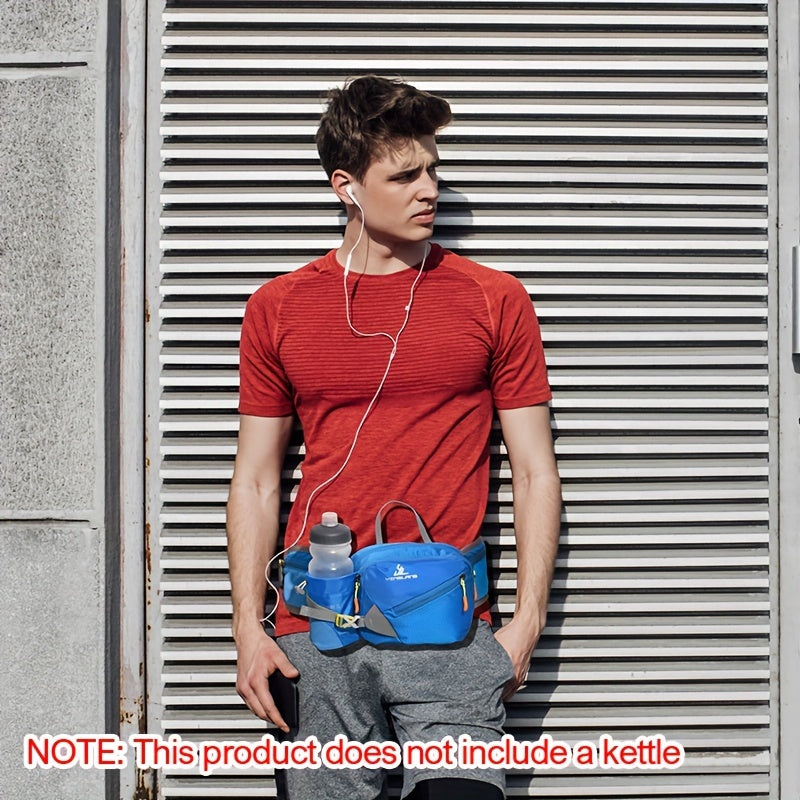 Versatile Running Waist Bag with Water Bottle Holder – Durable Nylon with Zippers for Walking and Marathons