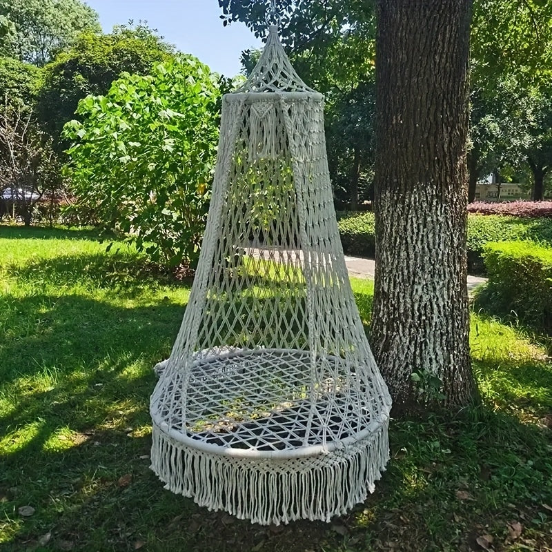 BohoSwing Handwoven Hanging Chair – Relaxed Bohemian Vibes