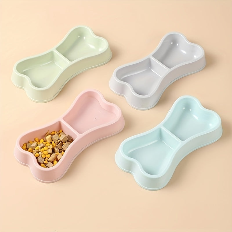 Macaron Bone-Shaped Double Dog Bowl – Practical and Stylish Dining for Your Dog