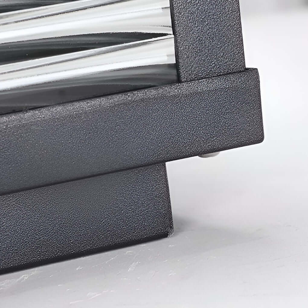 Modern LED Outdoor Post Lamp - Ribbed Glass