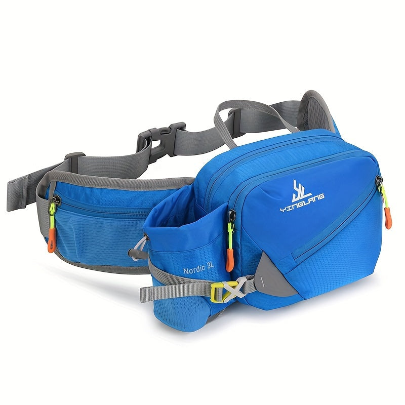 Versatile Running Waist Bag with Water Bottle Holder – Durable Nylon with Zippers for Walking and Marathons