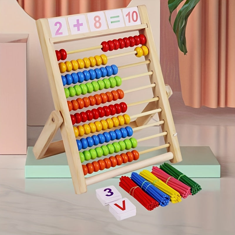 Educational Wooden Abacus – Learn Addition and Subtraction with Colourful Beads