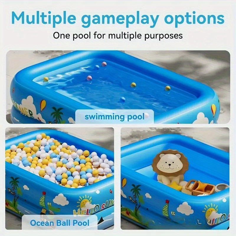 Ocean Splash Inflatable Children’s Pool – Thick PVC for Garden Fun