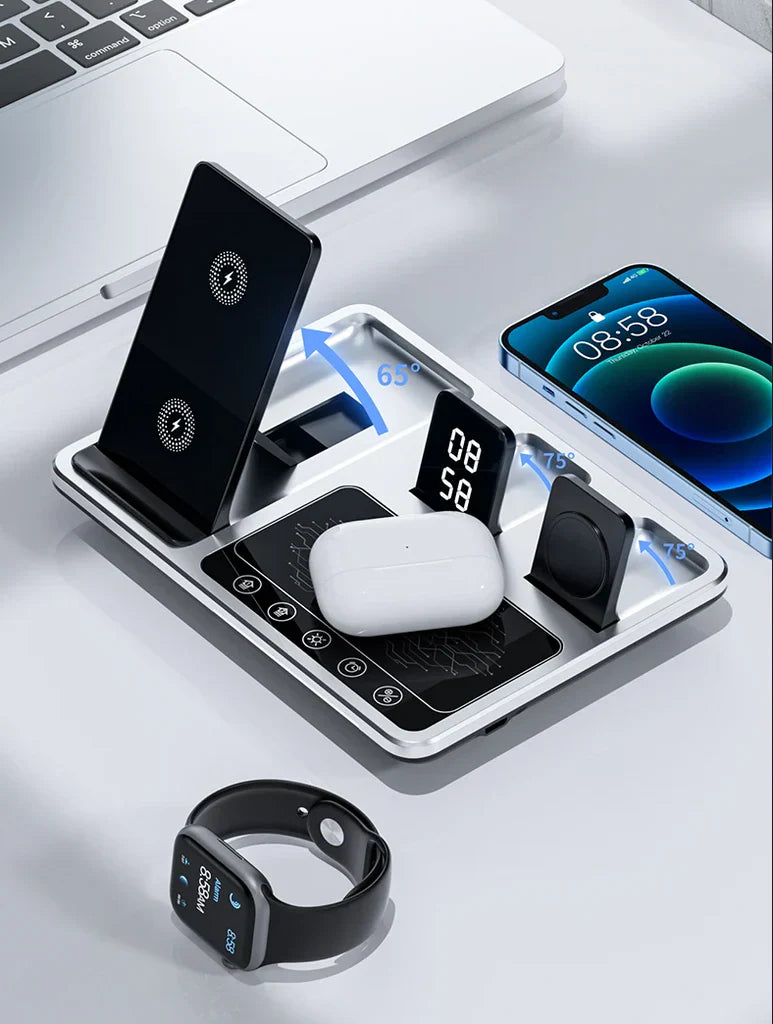 EasyCharge - 4-in-1 Wireless Charging Station for iPhone, Apple Watch and AirPods - Fast and Efficient Charger