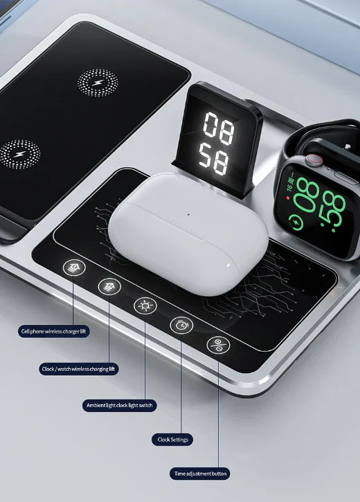 EasyCharge - 4-in-1 Wireless Charging Station for iPhone, Apple Watch and AirPods - Fast and Efficient Charger