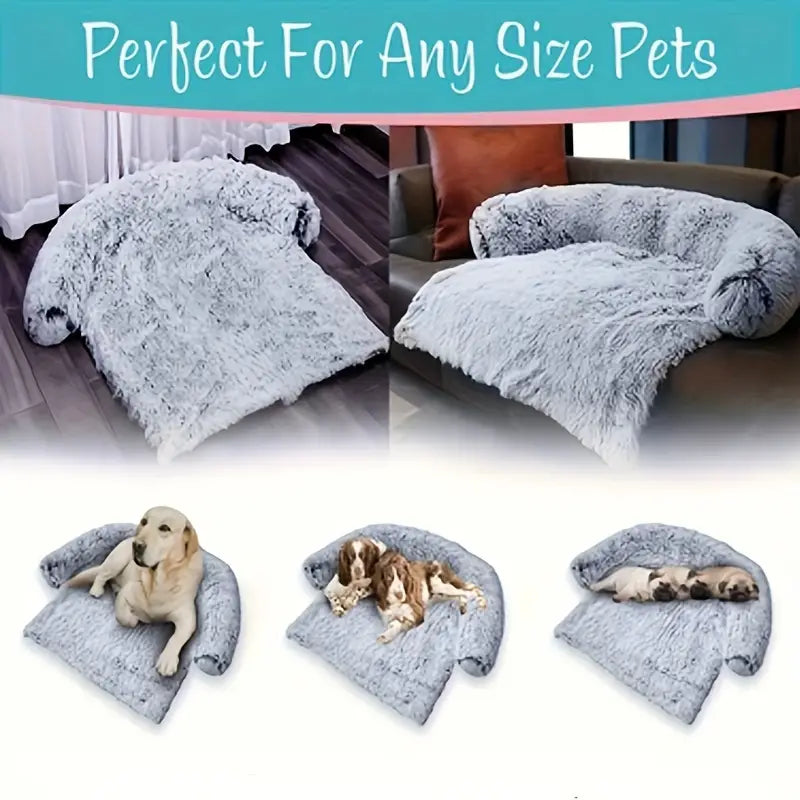 Plush Dog Bed with Removable Washable Cover - Soft and Multifunctional Sleeping Mat for Large, Medium and Small Dogs