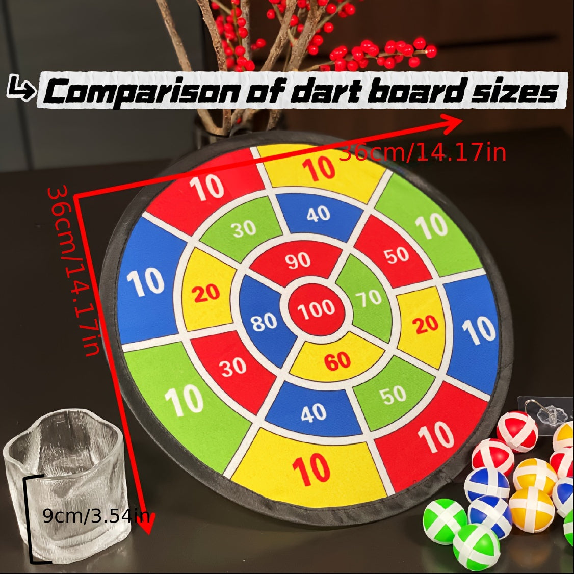 Sticky Dart Ball Set - Interactive Family Dartboard Game for Indoors and Outdoors