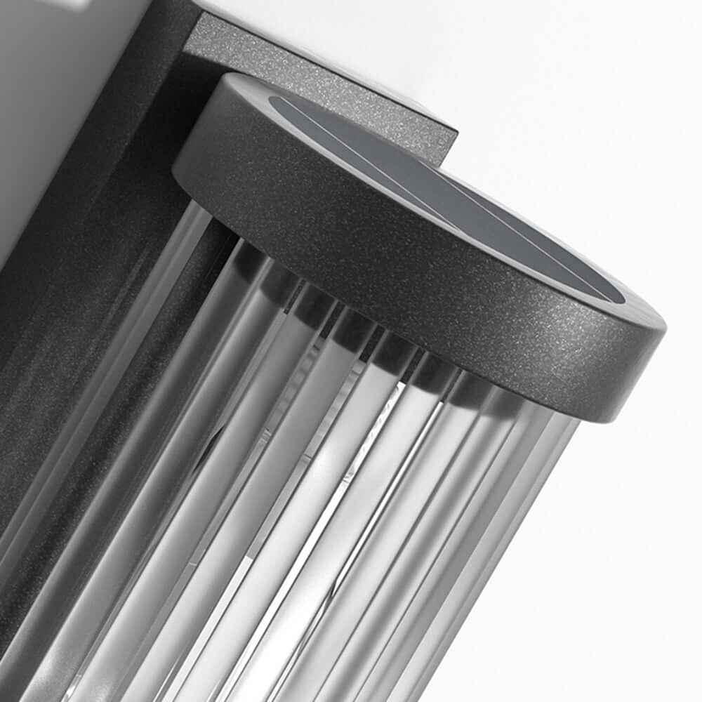 Modern Outdoor Lamp Cylindrical Metal & Glass