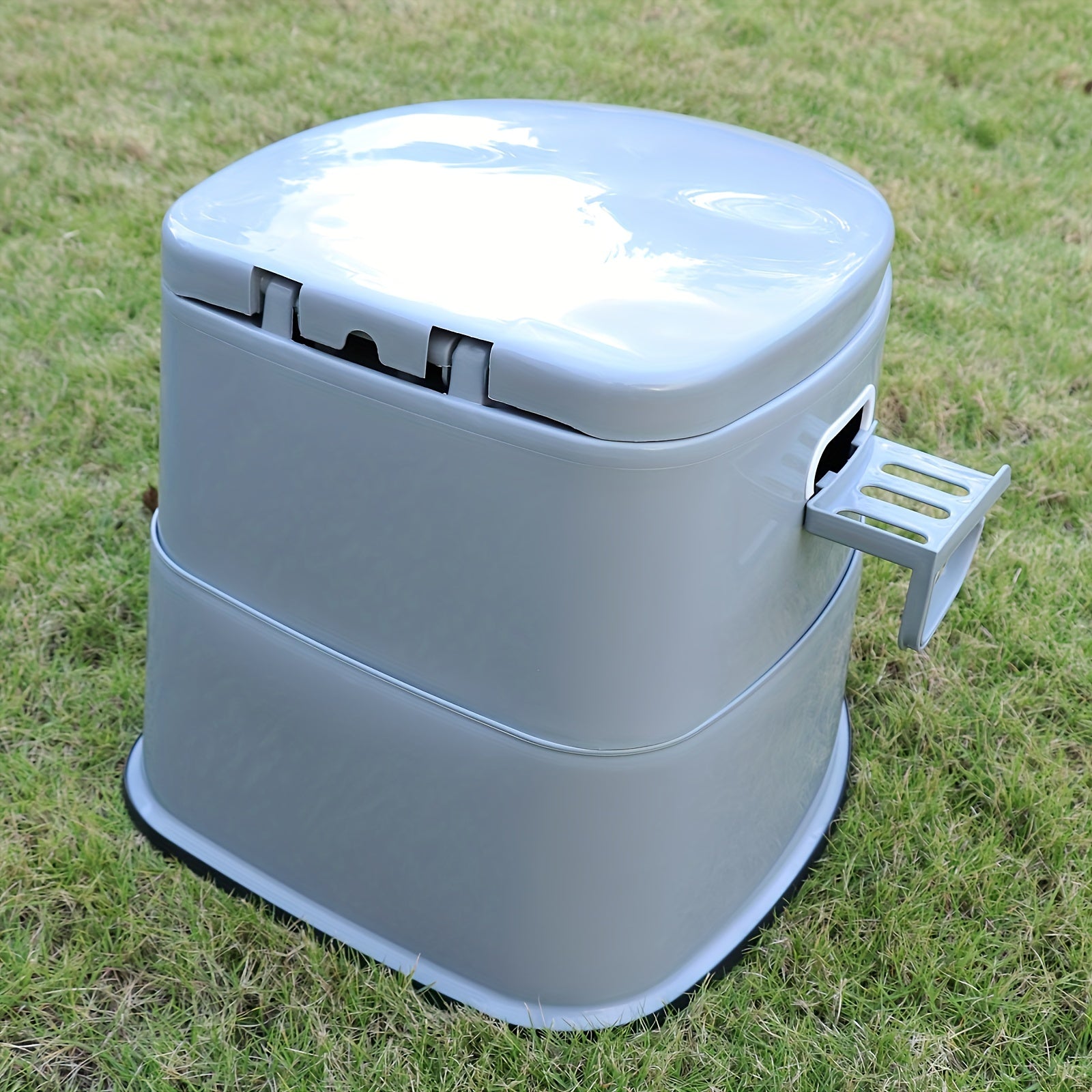 Portable Grey PVC Toilet - Comfortable and Convenient for Camping and Emergency Use