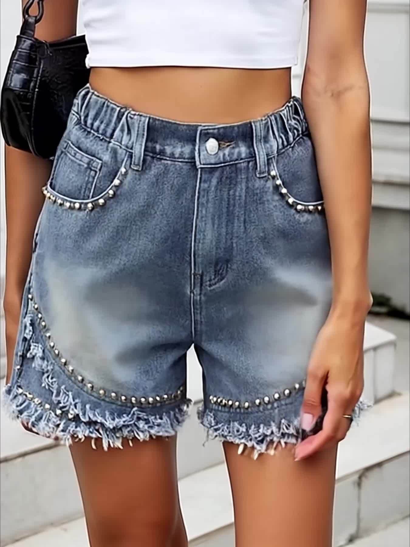 Punk Rock Denim Shorts – Slim and Trendy