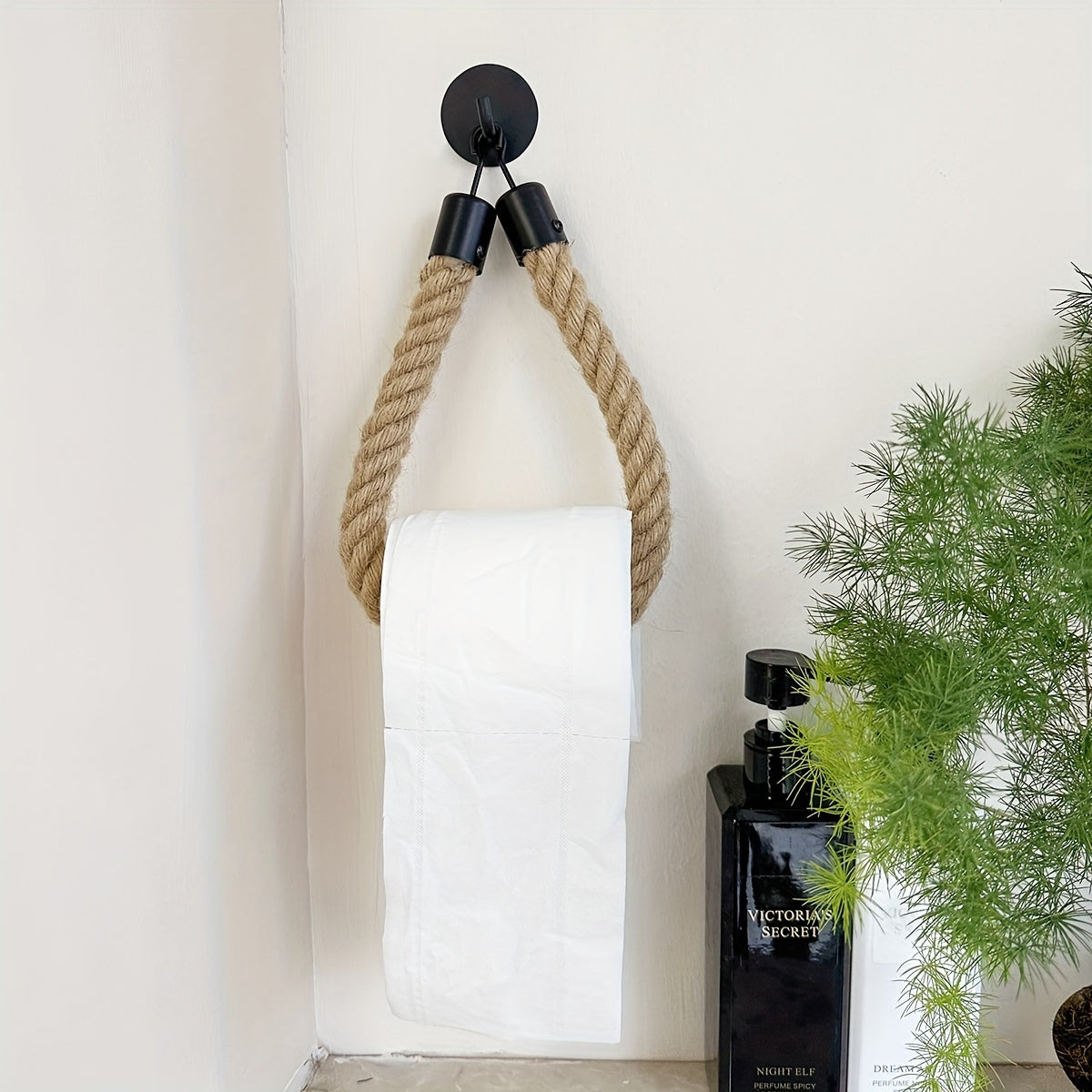 Hemp Rope Toilet Roll Holder - For Stylish Bathrooms