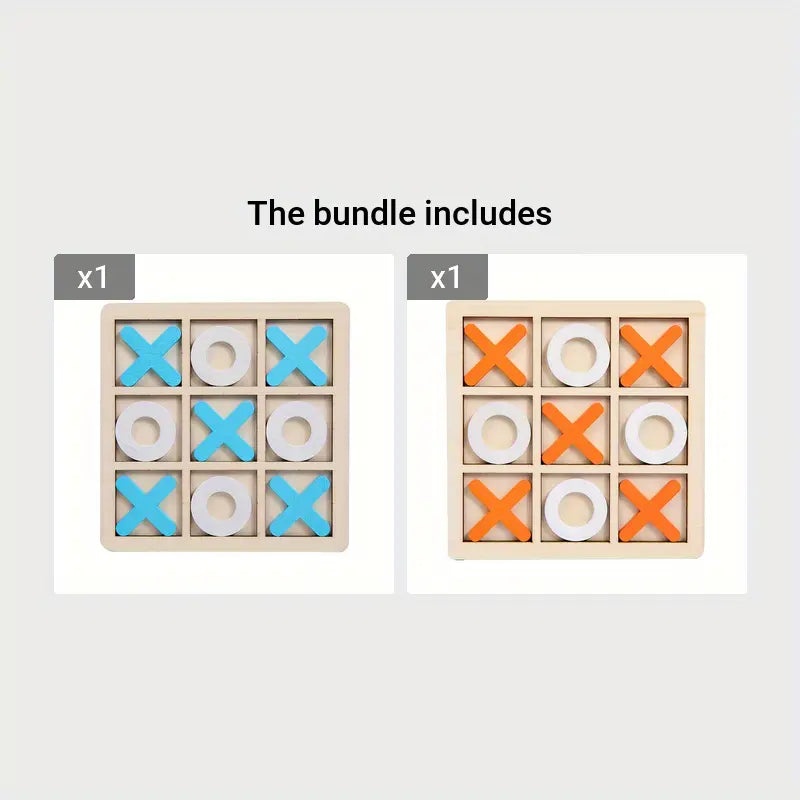 Wooden XOXO Board Game – Classic Noughts and Crosses Strategy Game