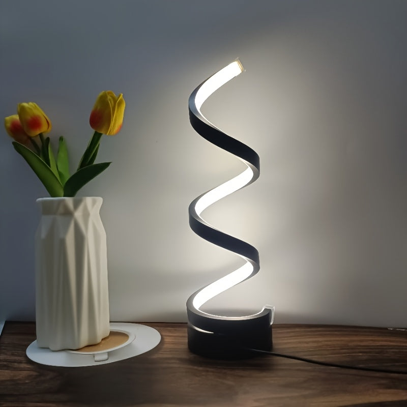 Spiral LED Desk Lamp – Modern Dimmable Lighting