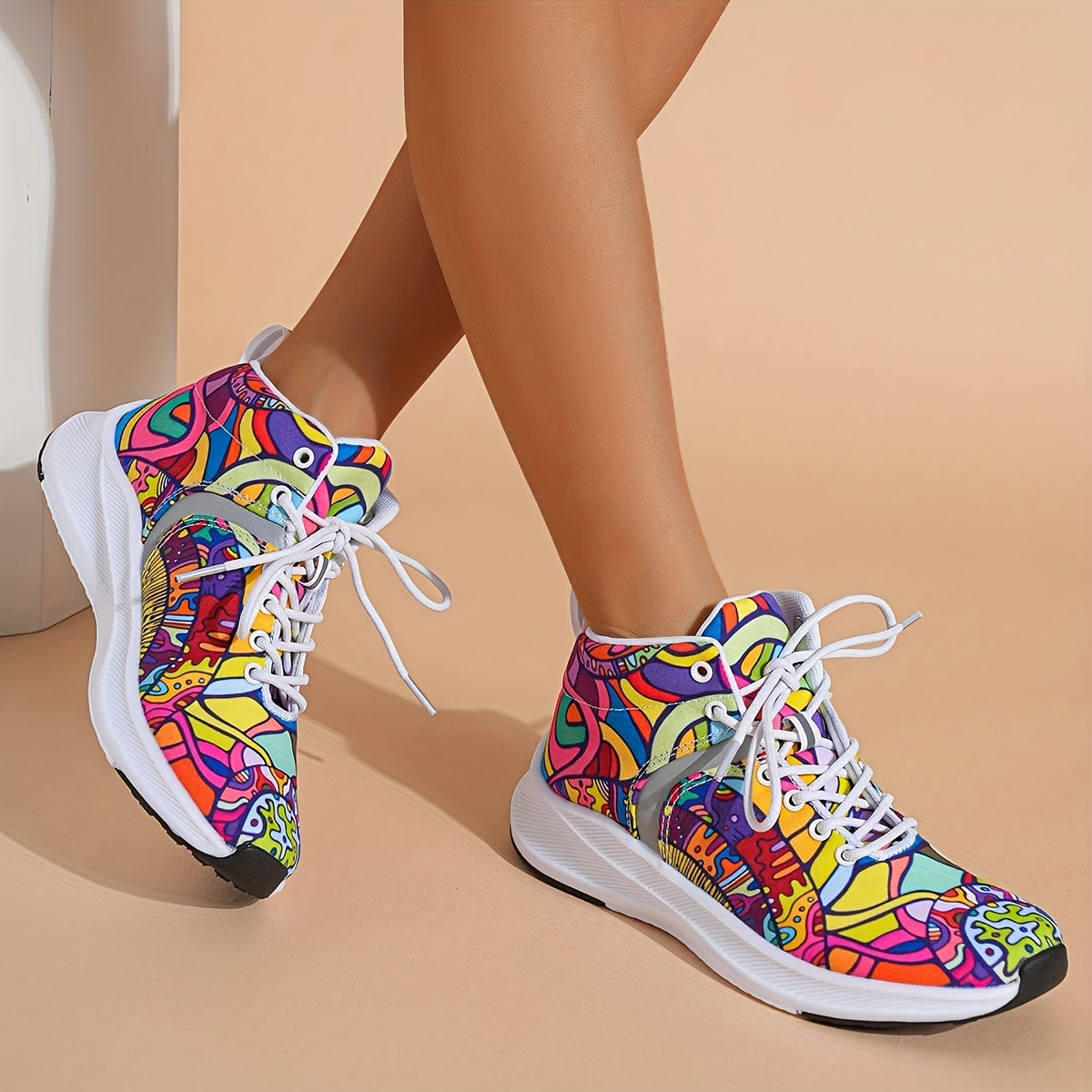Ladies' Colourful Sneakers – Non-Slip All-Season Shoes