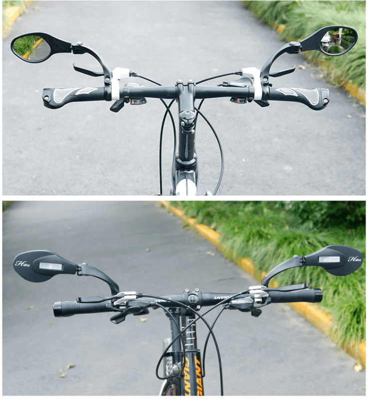 Bike Rear View Mirror - Adjustable Angle - Wide Reach Reflector