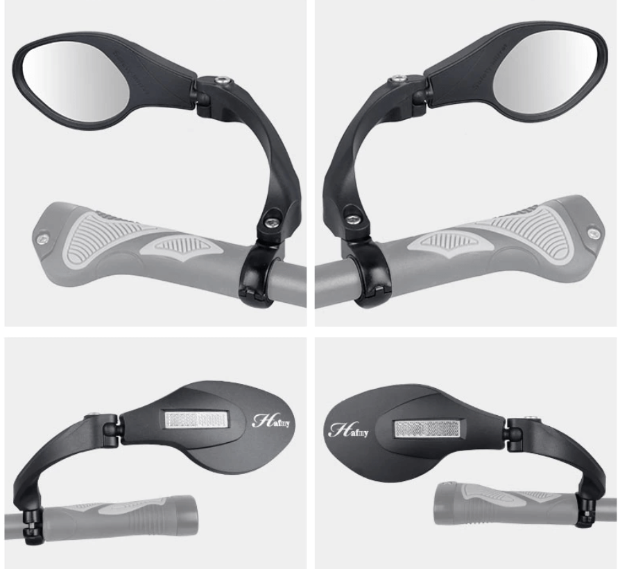 Bike Rear View Mirror - Adjustable Angle - Wide Reach Reflector