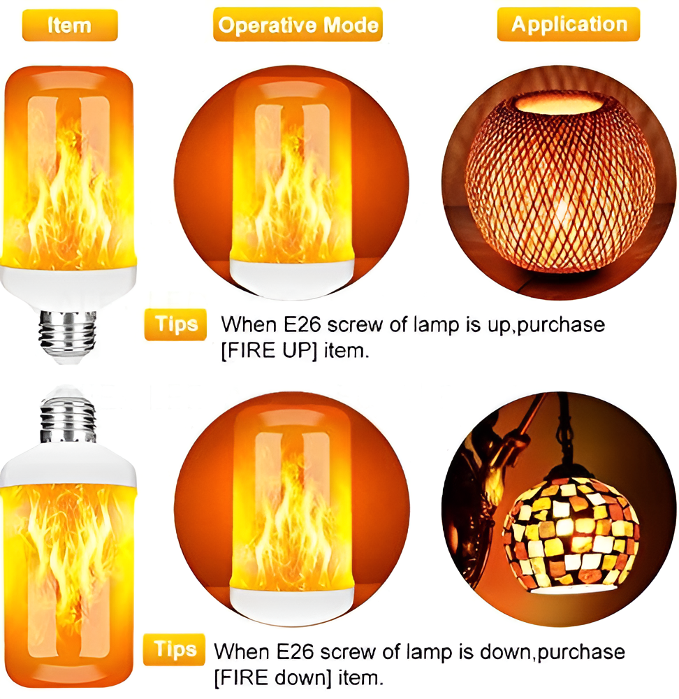 Flame Effect Lamp - 9W Simulated Flame Bulb