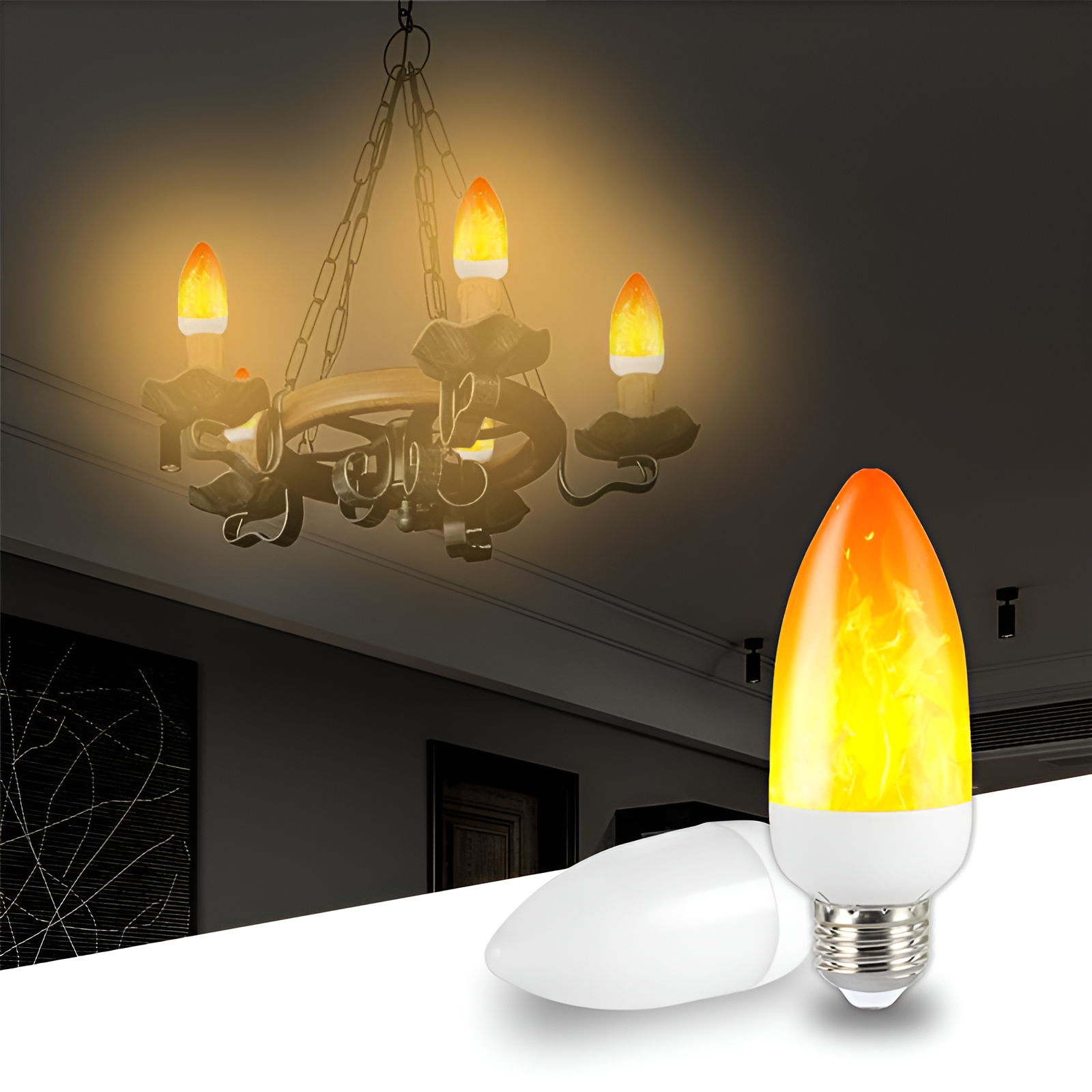 Flame Effect Lamp - 9W Simulated Flame Bulb