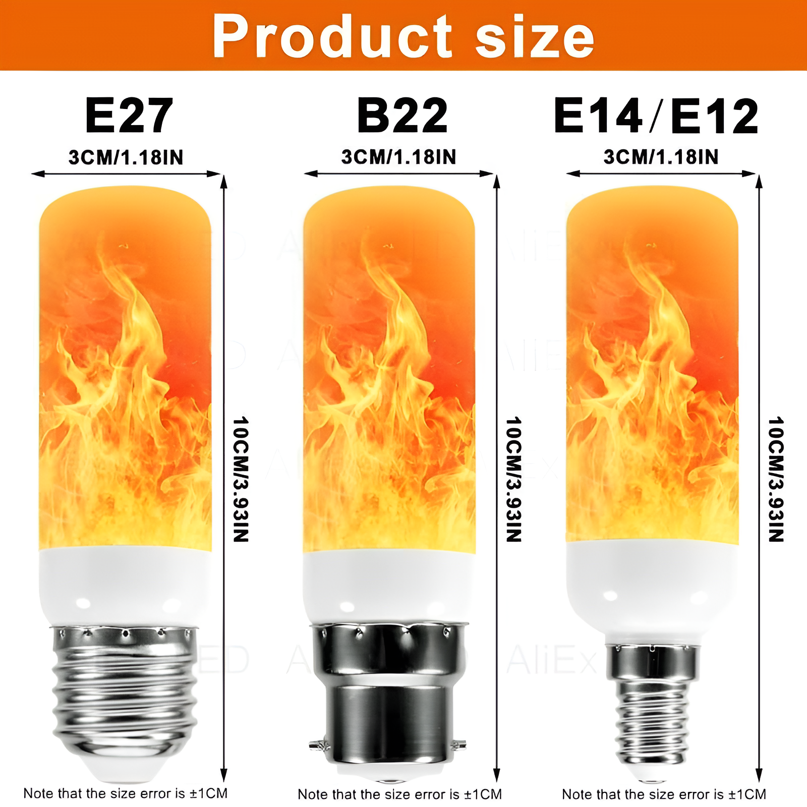 Flame Effect Lamp - 9W Simulated Flame Bulb