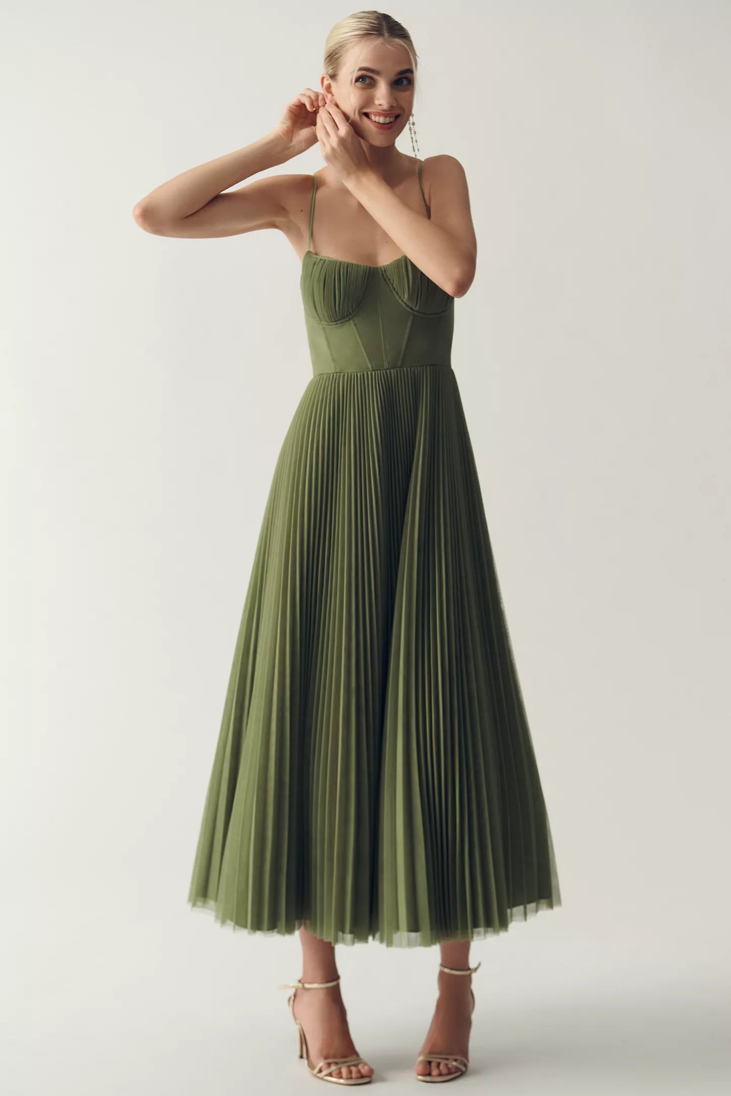 Olivia Openback Dress | Green