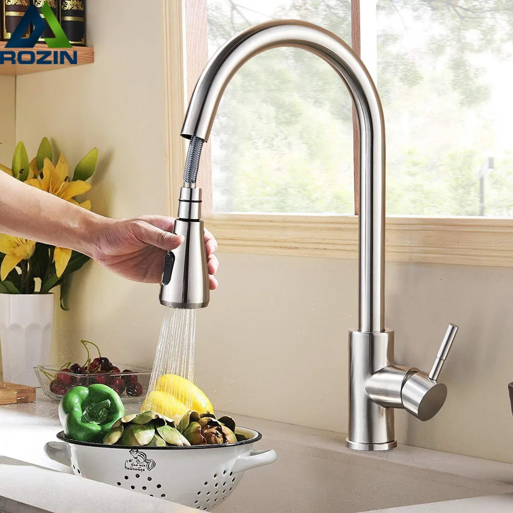 Flexible Kitchen Tap with Nickel Finish