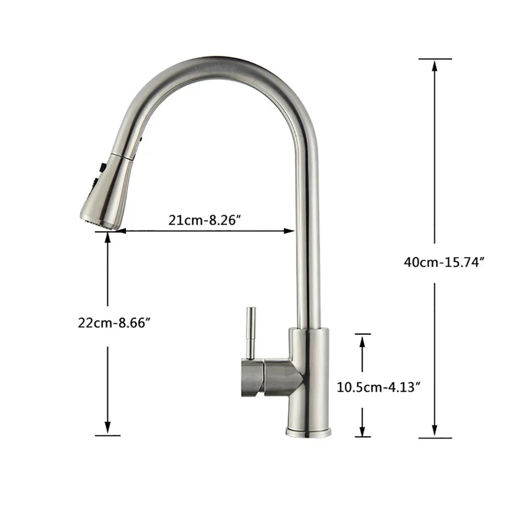 Flexible Kitchen Tap with Nickel Finish