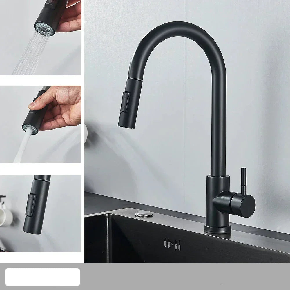 Flexible Kitchen Tap with Nickel Finish