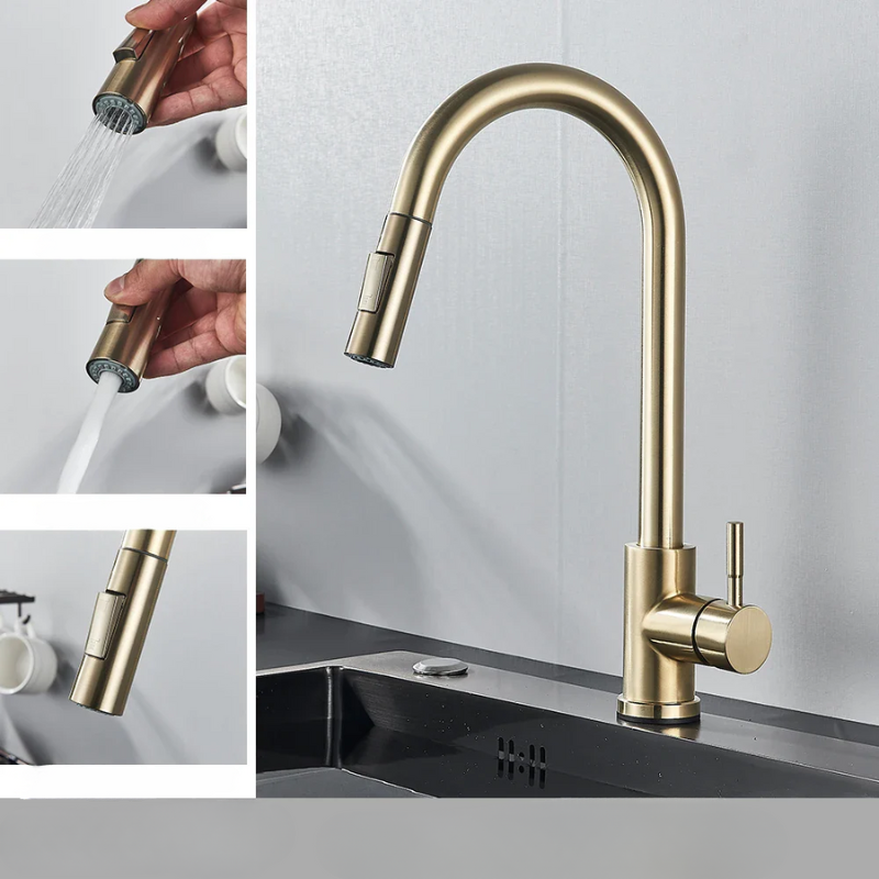 Flexible Kitchen Tap with Nickel Finish