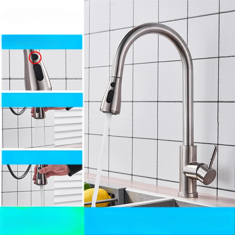 Flexible Kitchen Tap with Nickel Finish