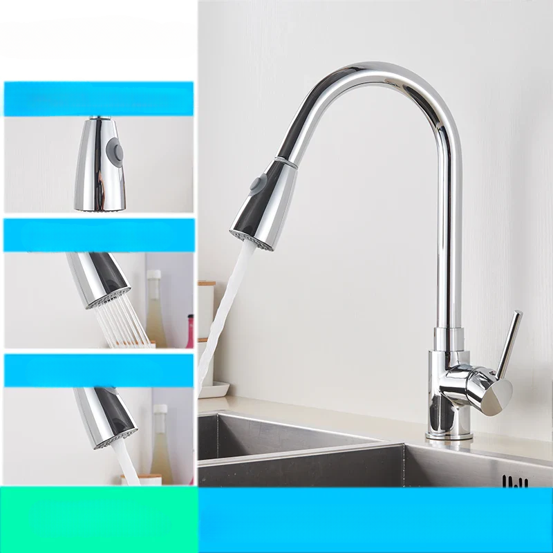 Flexible Kitchen Tap with Nickel Finish