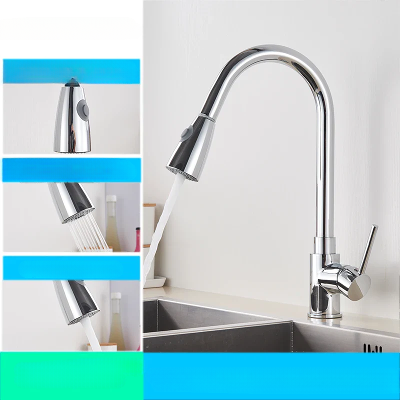 Flexible Kitchen Tap with Nickel Finish
