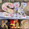 LumiFlair Floral Initial Night Lamp | Custom Resin Letter Light with Soft LED Glow