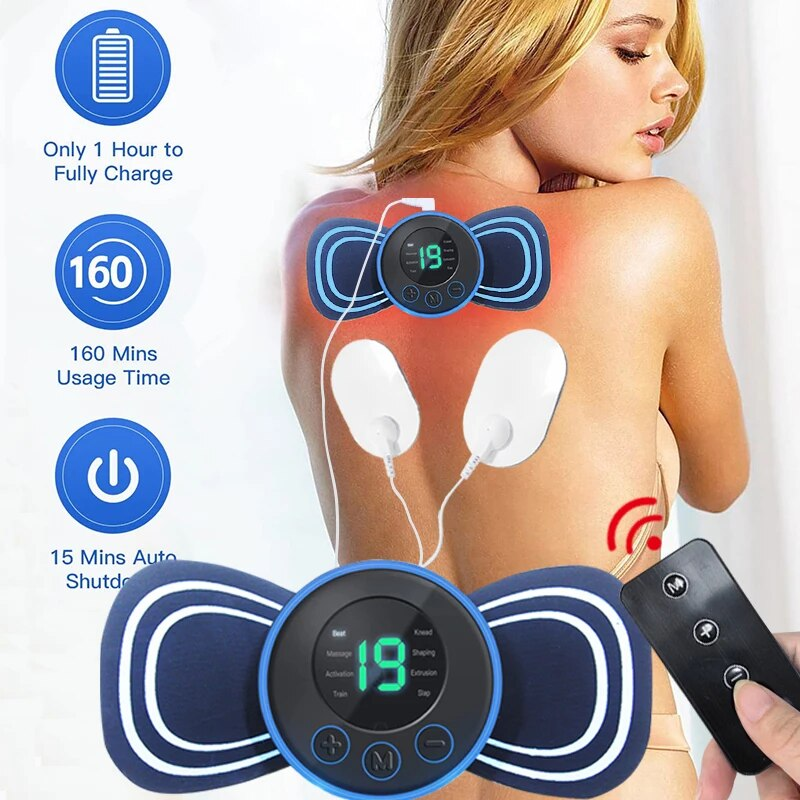 Portable Electric Mini Neck Massager with Pad & Remote Control | Smart Massager