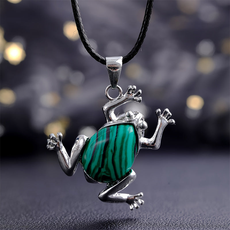 Natural Crystal Frog Meditation Necklace – Gaia