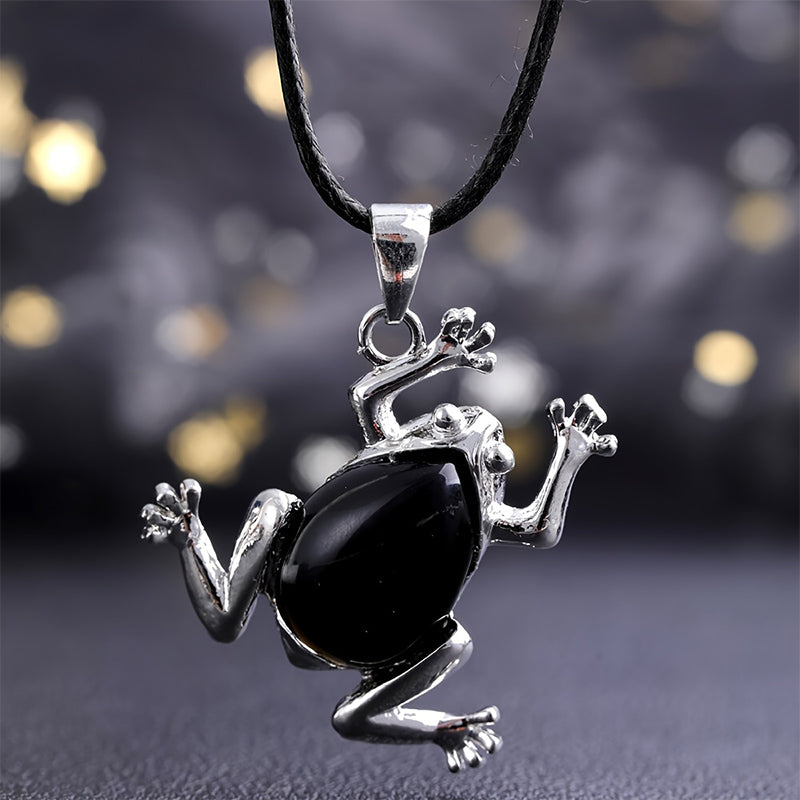 Natural Crystal Frog Meditation Necklace – Gaia