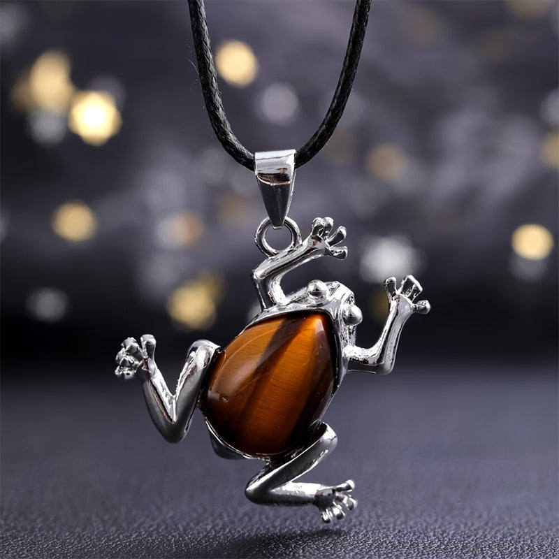 Natural Crystal Frog Meditation Necklace – Gaia