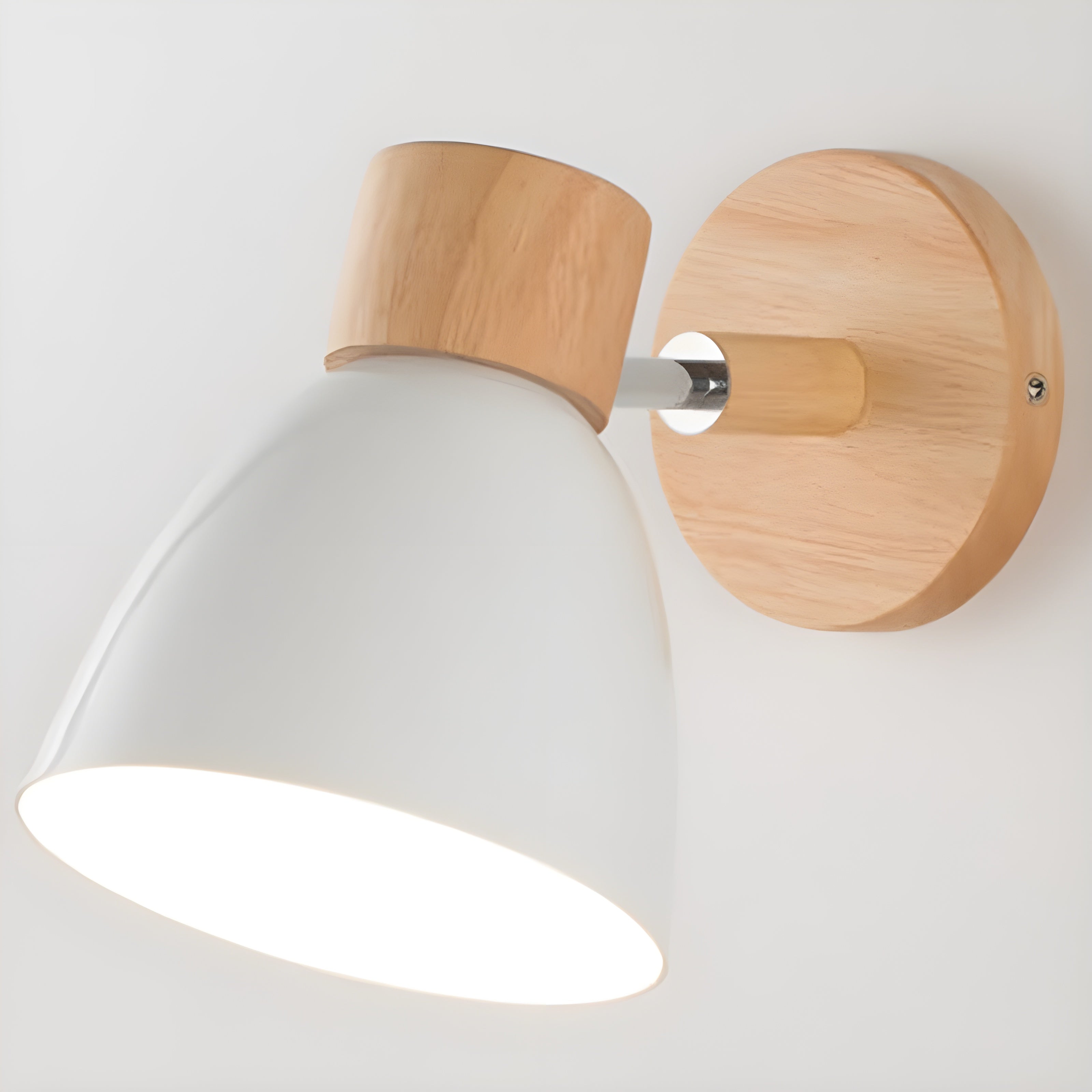 Wood Nordic Wall Lamp with Switch for the Bedroom