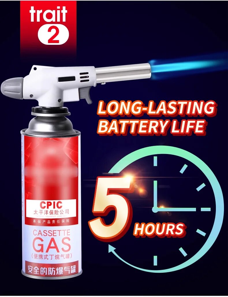 Portable Metal Butane Gas Stove – BBQ, Camping and Cooking Torch