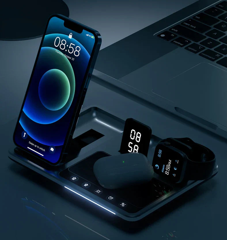 EasyCharge - 4-in-1 Wireless Charging Station for iPhone, Apple Watch and AirPods - Fast and Efficient Charger