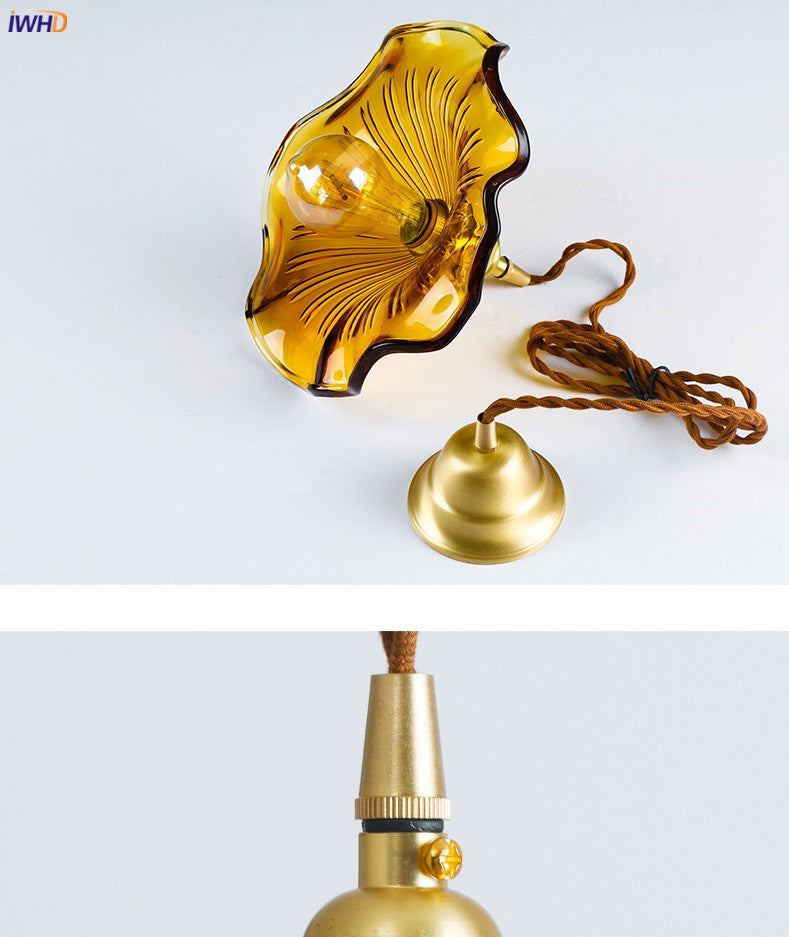 Nordic Design LED Pendant Light | Colourful Glass and Copper Lighting for Bedrooms, Living Rooms & Bars