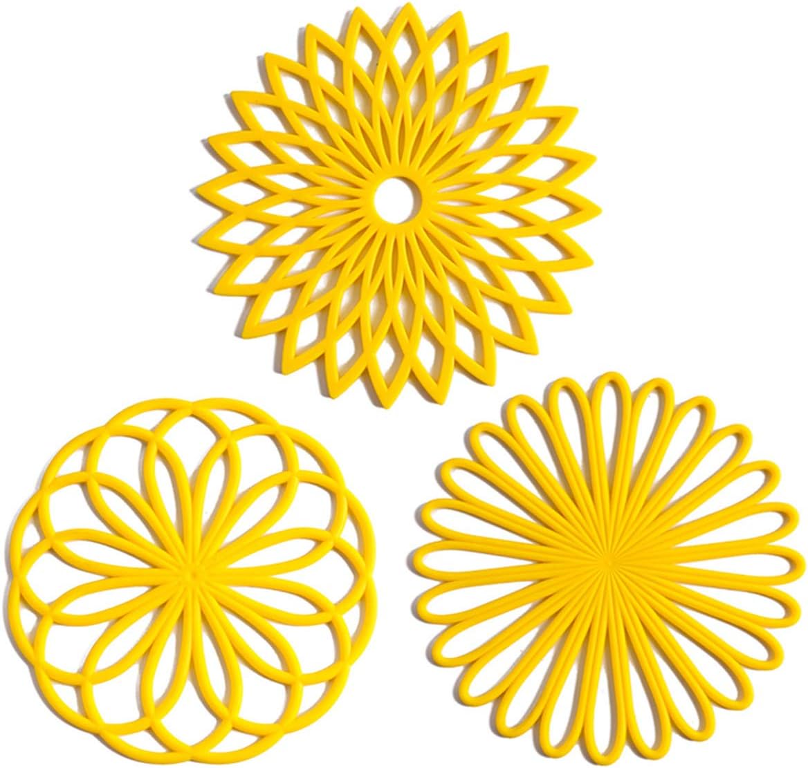 Set of 3 Silicone Coasters: Heat-Resistant Heat Pads
