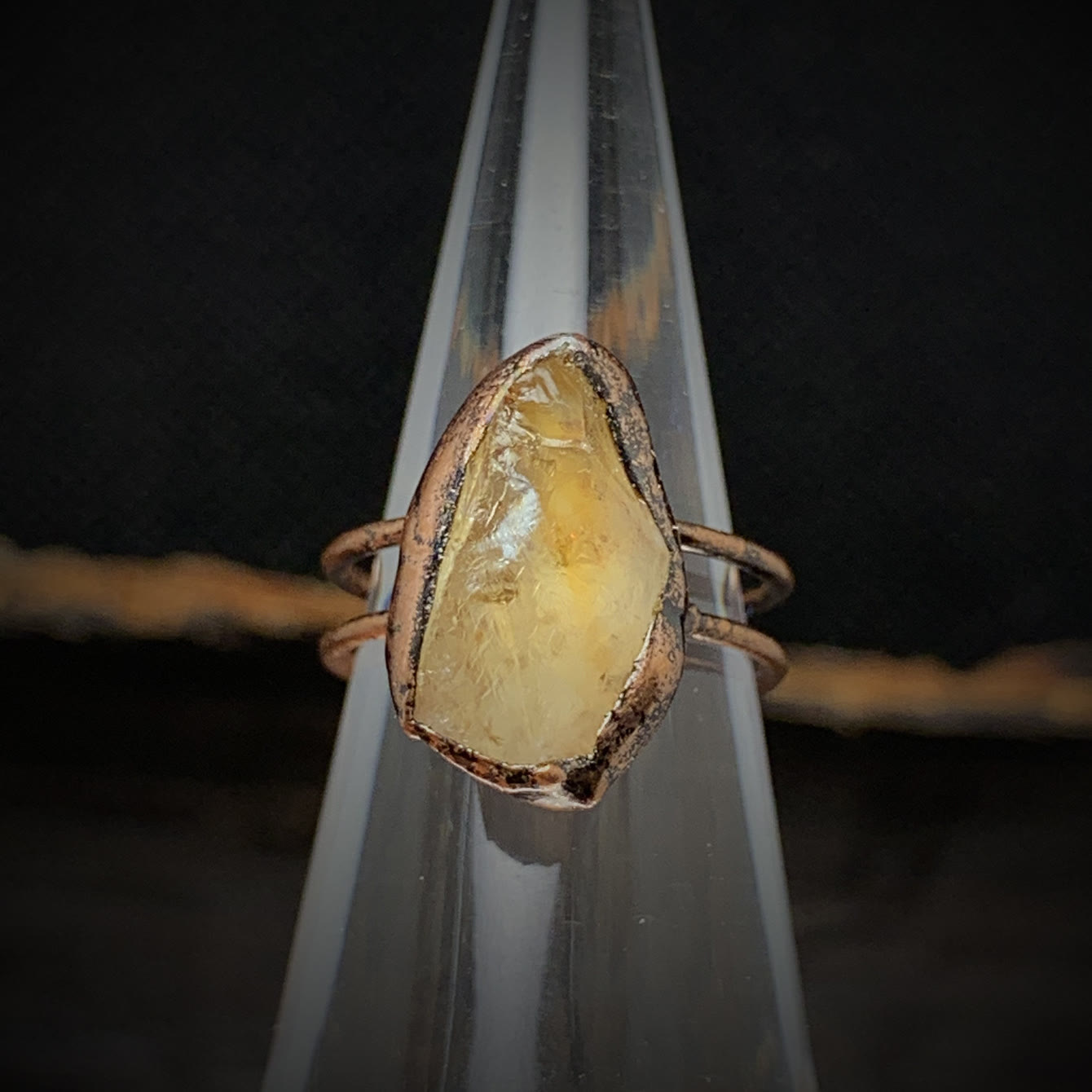 Natural Raw Stone Birth Ring – Selina