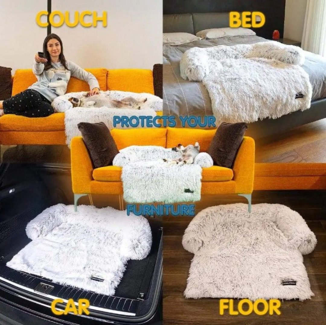Winter Luxury Dog Sofa Bed - PawLounge Snowflake Edition